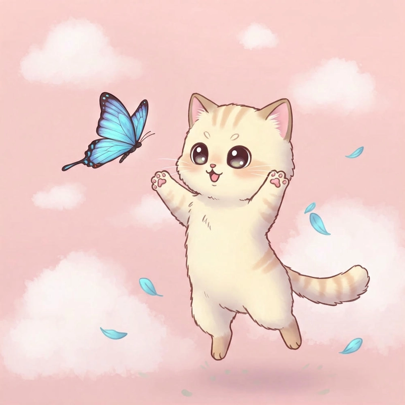 Ảnh vẽ mèo chibi dễ thương