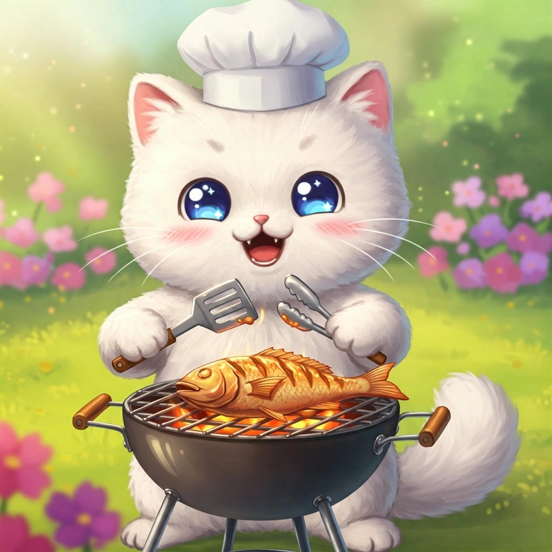 Ảnh mèo cute chibi dễ thương