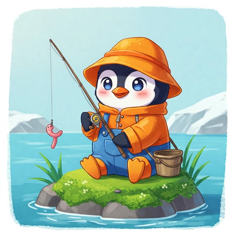 Chibi chim cánh cụt đáng yêu