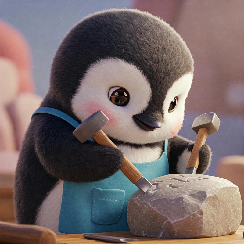 Chim cánh cụt với phong cách chibi