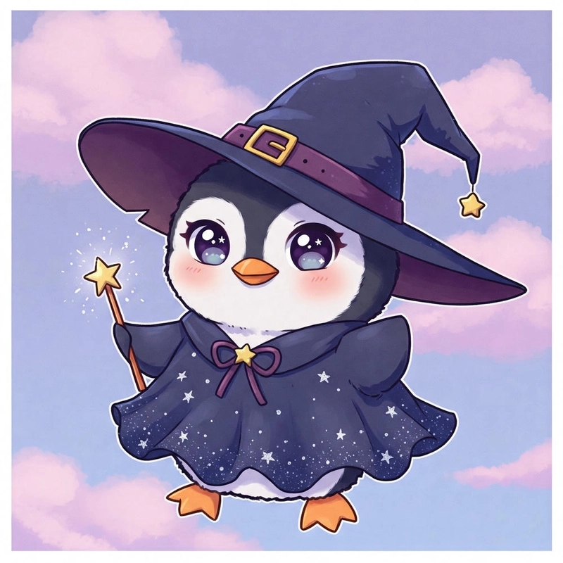 Chim cánh cụt kiểu chibi dễ thương