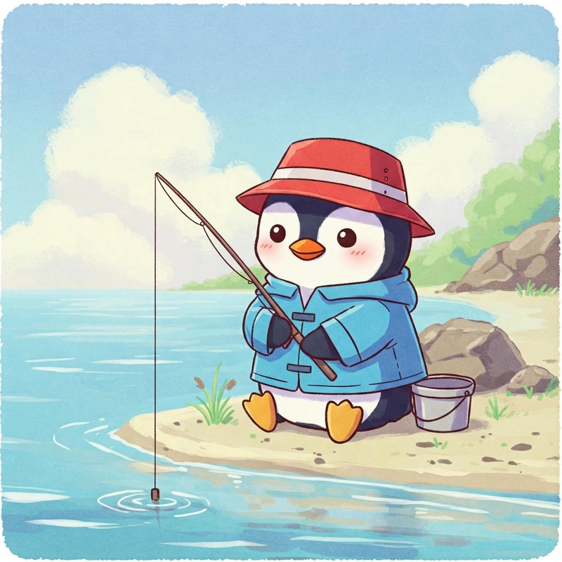 Chibi chim cánh cụt đáng yêu
