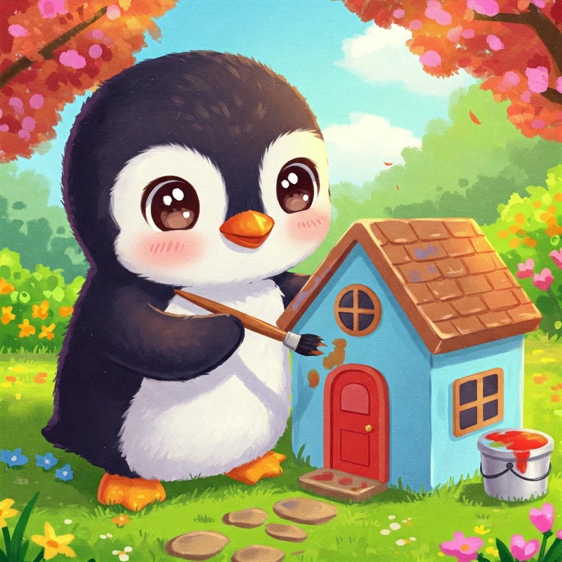 Chim cánh cụt hoạt hình chibi