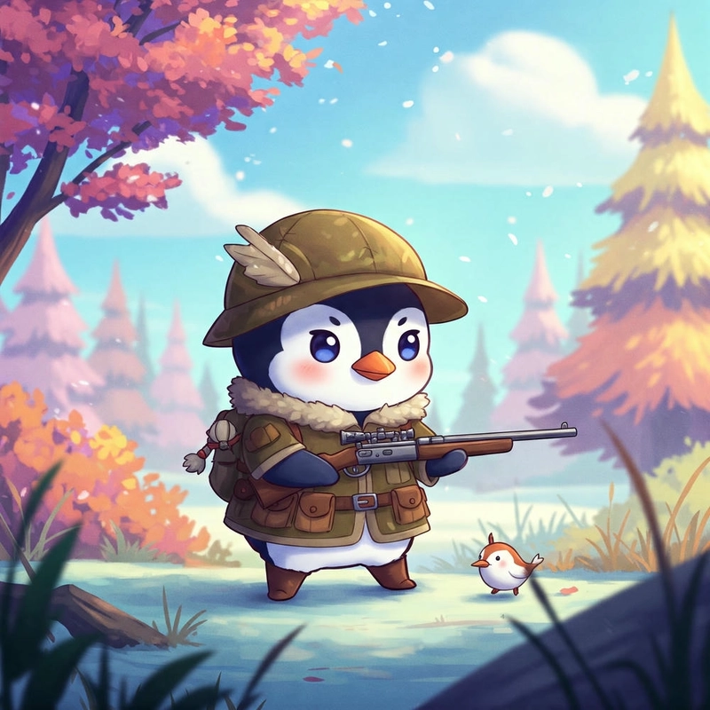 Chim cánh cụt phong cách chibi