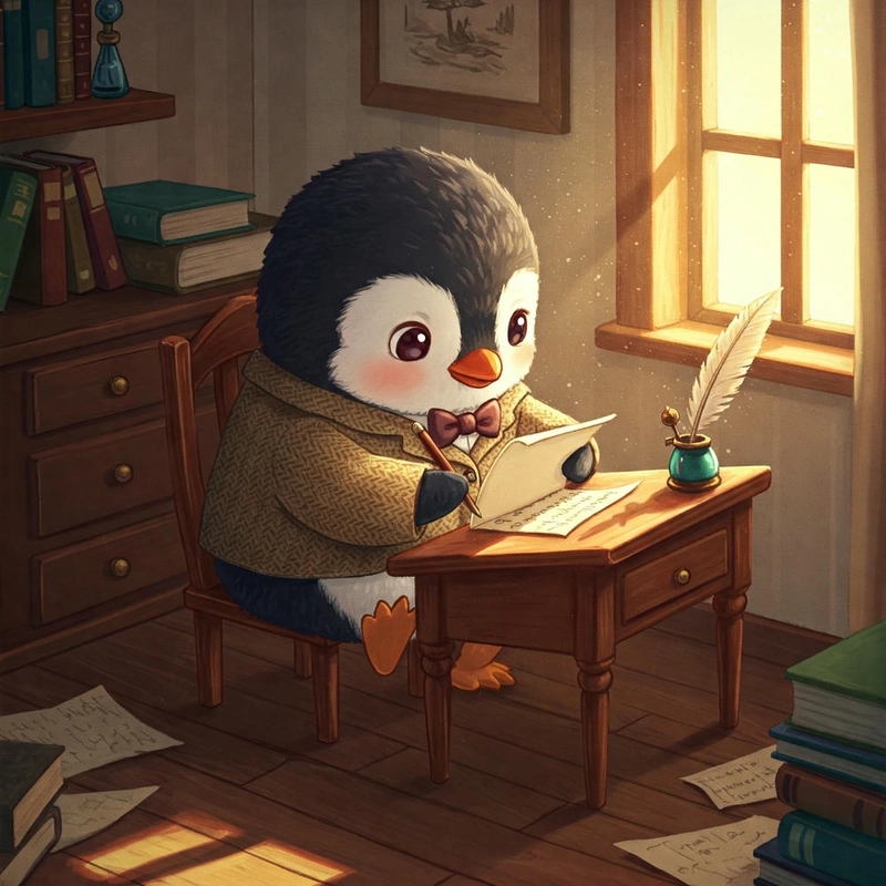 chibi chim cánh cụt đáng yêu
