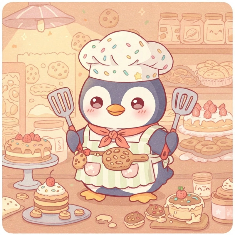 Chim cánh cụt phong cách chibi