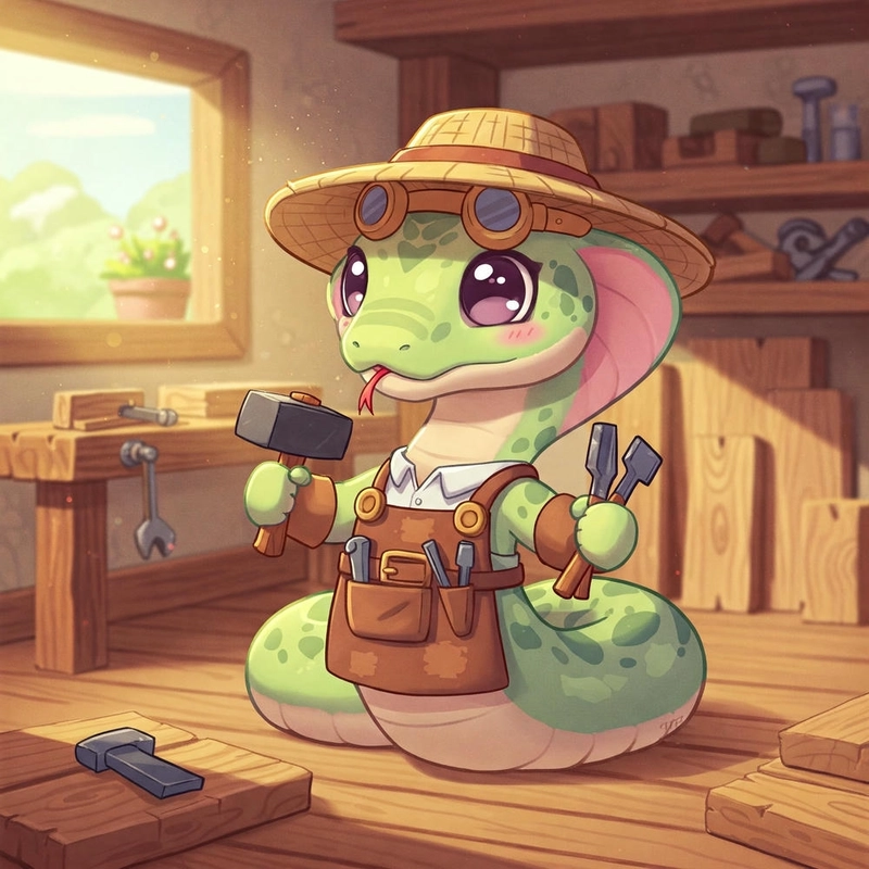 rắn chibi dễ thương hoạt hình