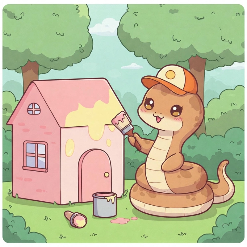 con rắn chibi ngộ nghĩnh