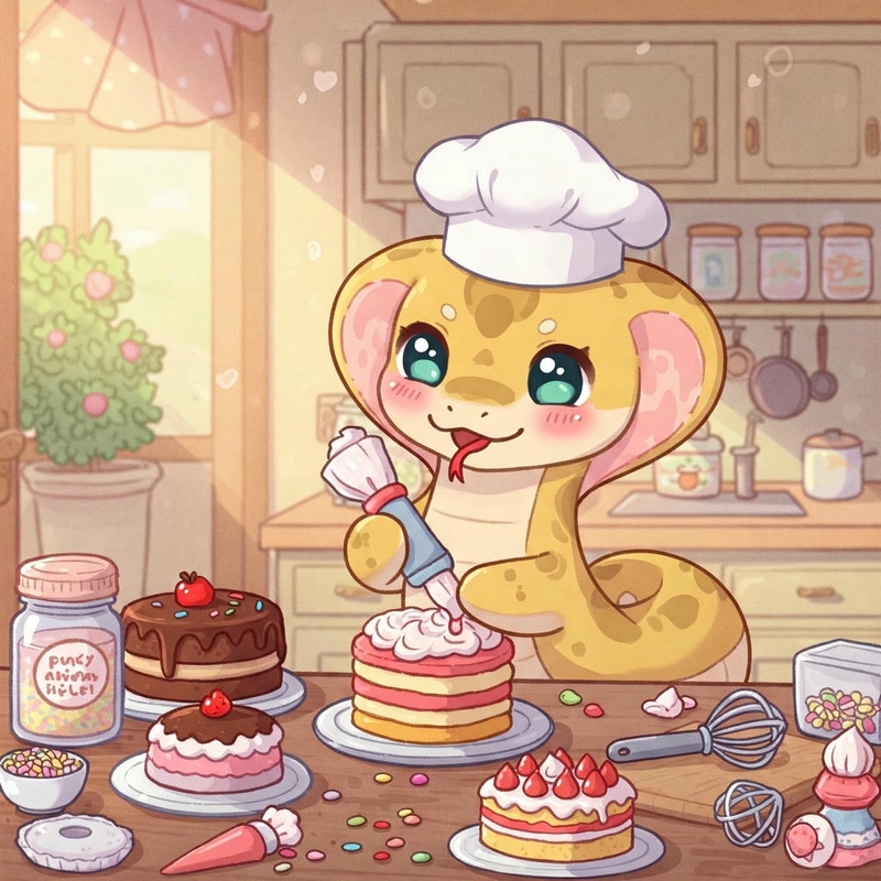 con rắn chibi dễ thương