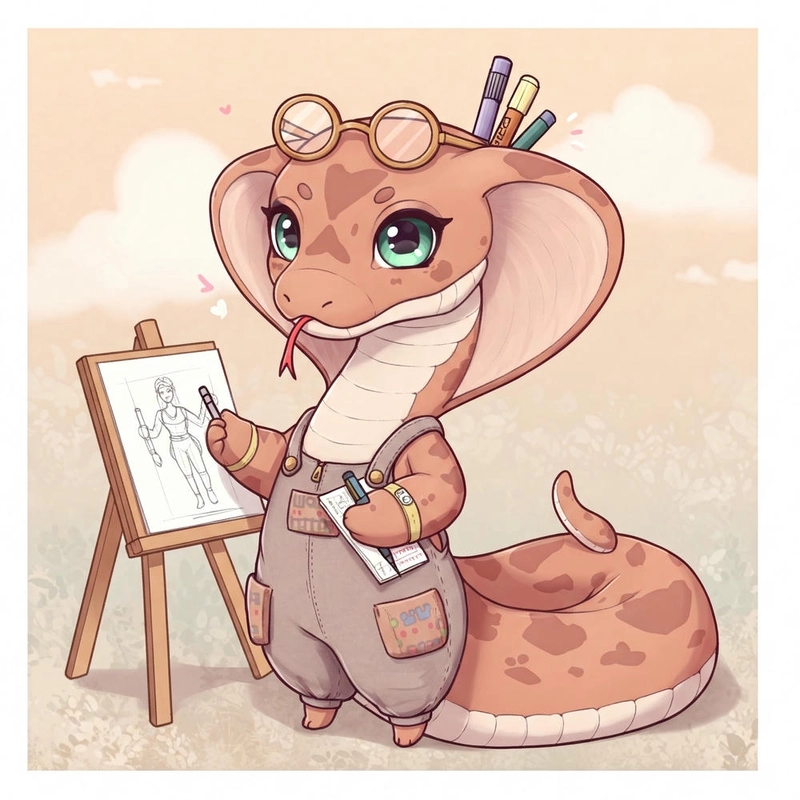 Hình rắn chibi đẹp mắt