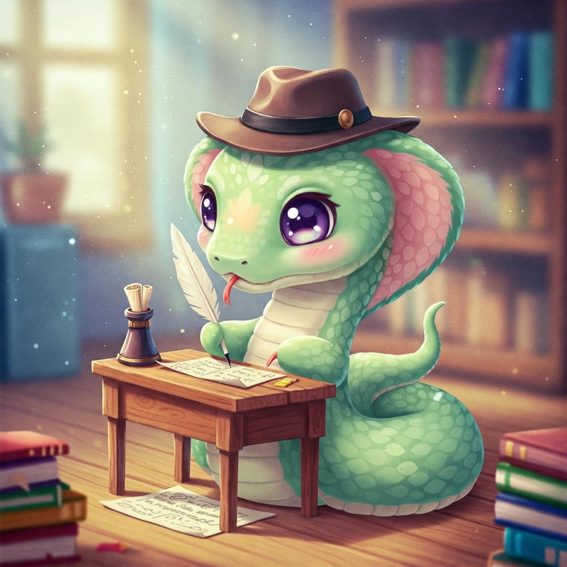 con rắn chibi dễ thương