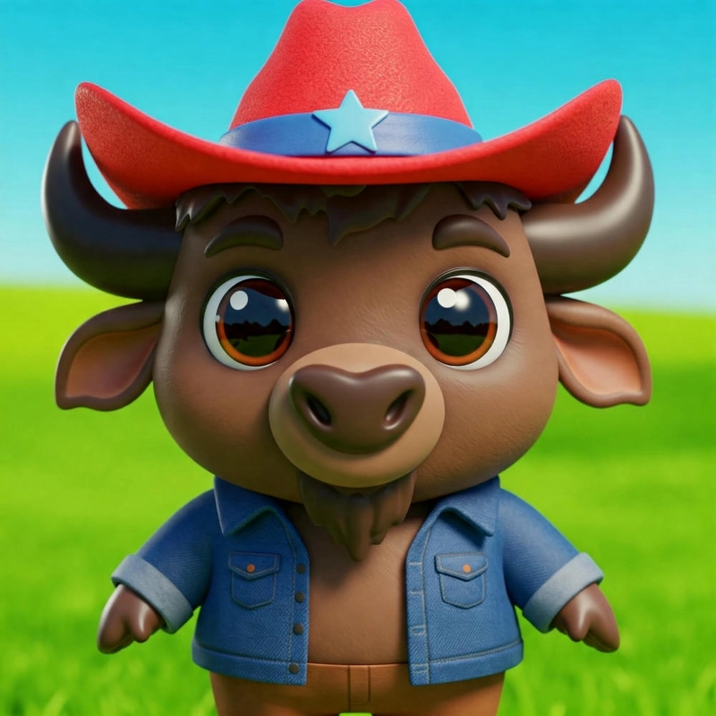 Trâu hình chibi dễ thương