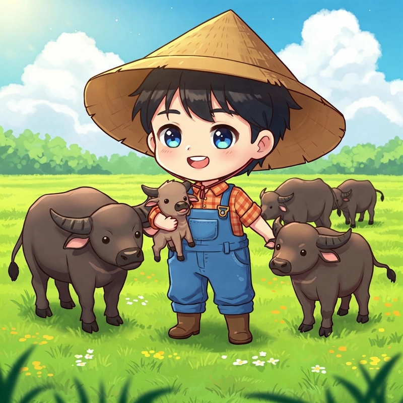 Hình trâu chibi đáng yêu