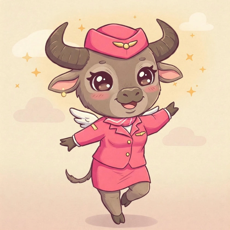 Trâu chibi dễ thương