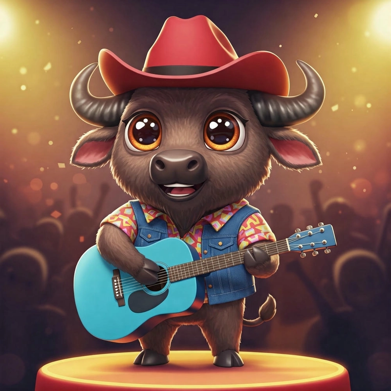Hình con trâu chibi dễ nhìn