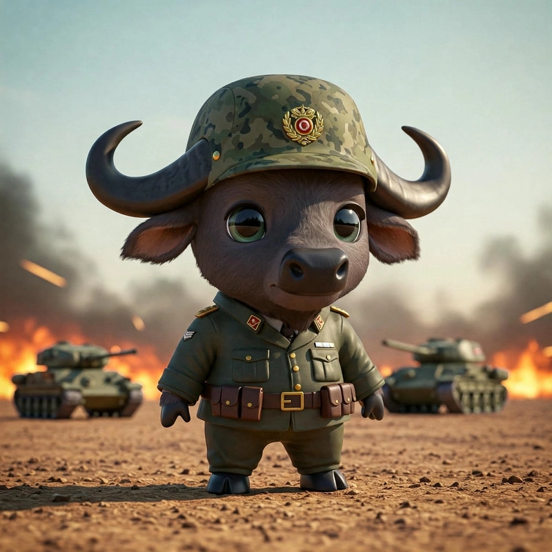 Trâu dễ thương theo phong cách chibi