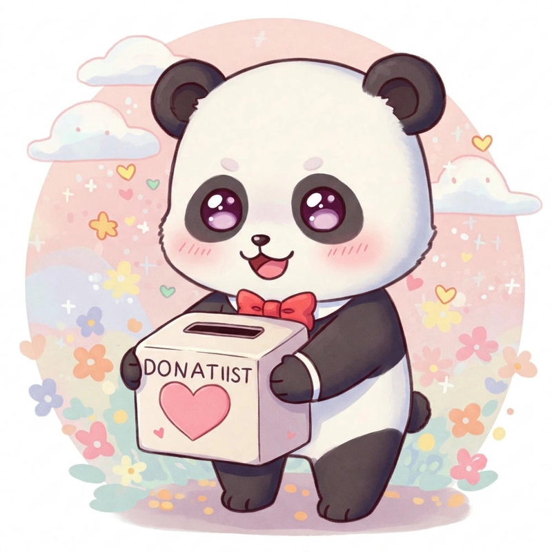 ảnh gấu trúc cute chibi uống trà sữa