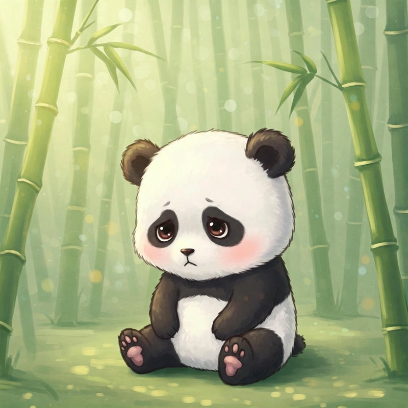 Gấu trúc cute trong phong cách chibi