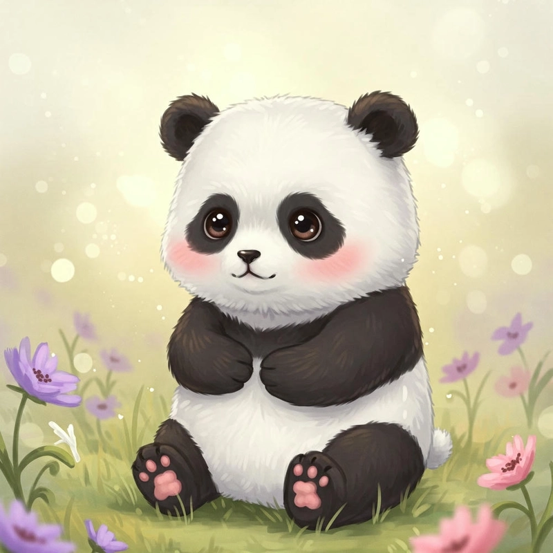 Gấu trúc chibi dễ thương