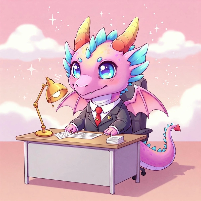 Ảnh vẽ rồng cute phong cách chibi