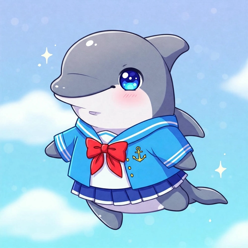 Hình ảnh cá heo chibi