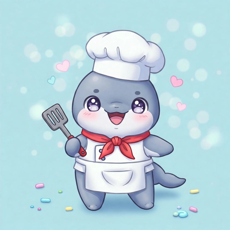 Cá heo phong cách chibi