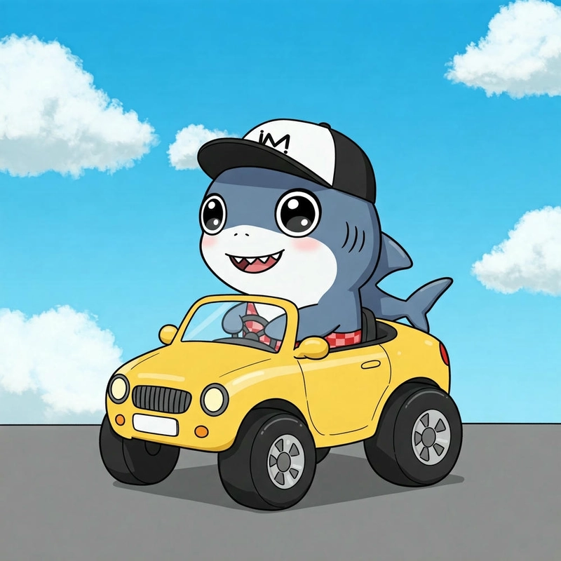 Hình cá mập chibi đáng yêu