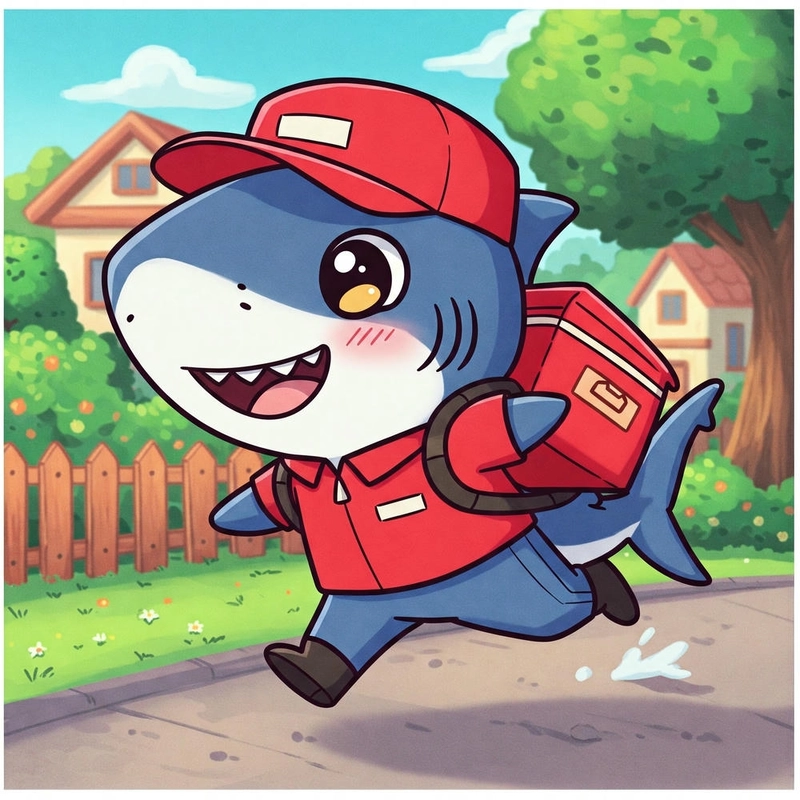 Ảnh vẽ cá mập chibi dễ thương