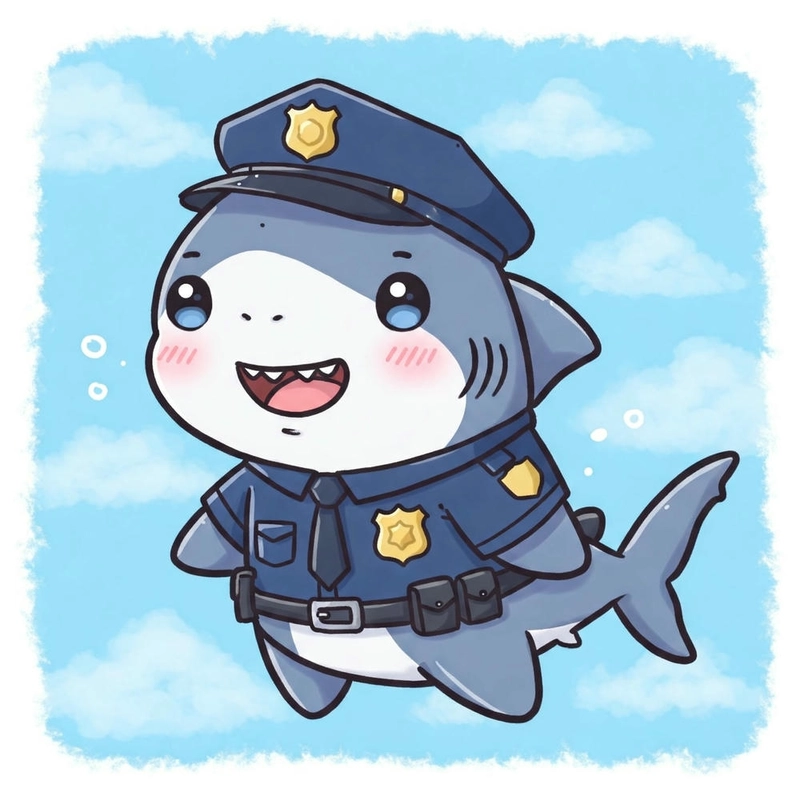 Hình cá mập kiểu chibi