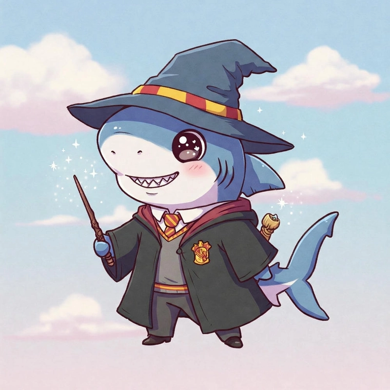 Cute hình cá mập chibi vui nhộn
