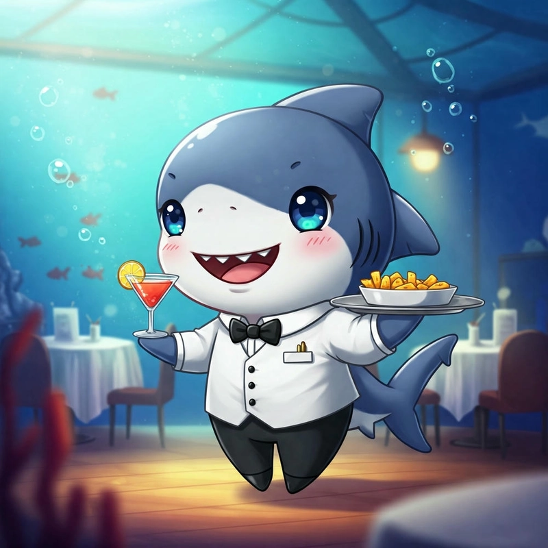 Ảnh cá mập chibi ngộ nghĩnh