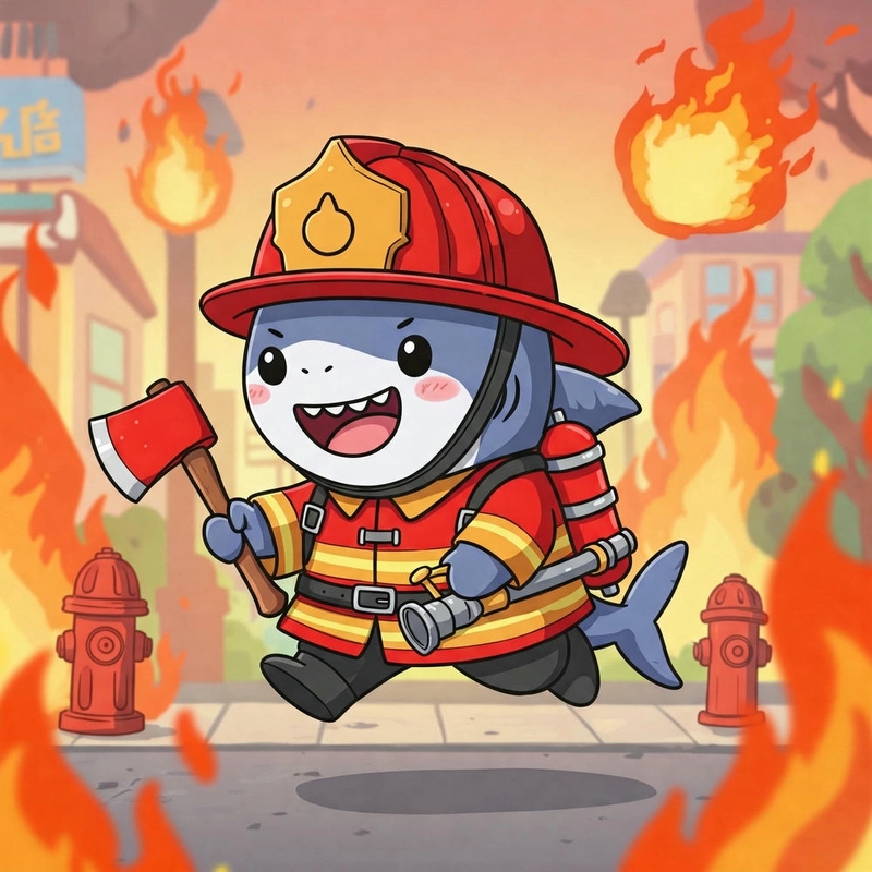 Hình cá mập chibi dễ thương