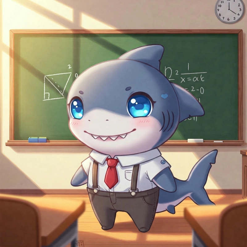 Cá mập dễ thương theo phong cách chibi