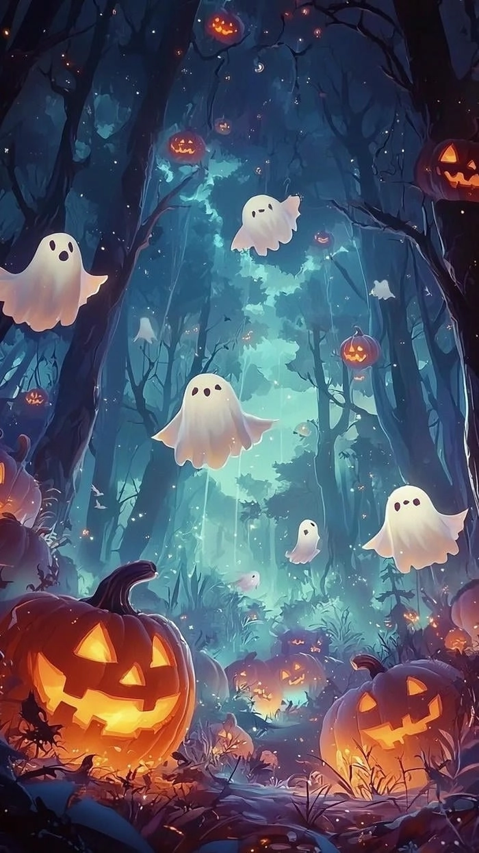 Hình nền dễ thương Halloween cho màn hình khóa
