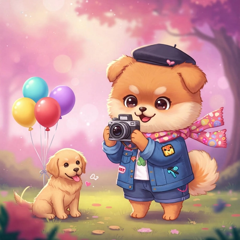 Hình ảnh con chó chibi cute