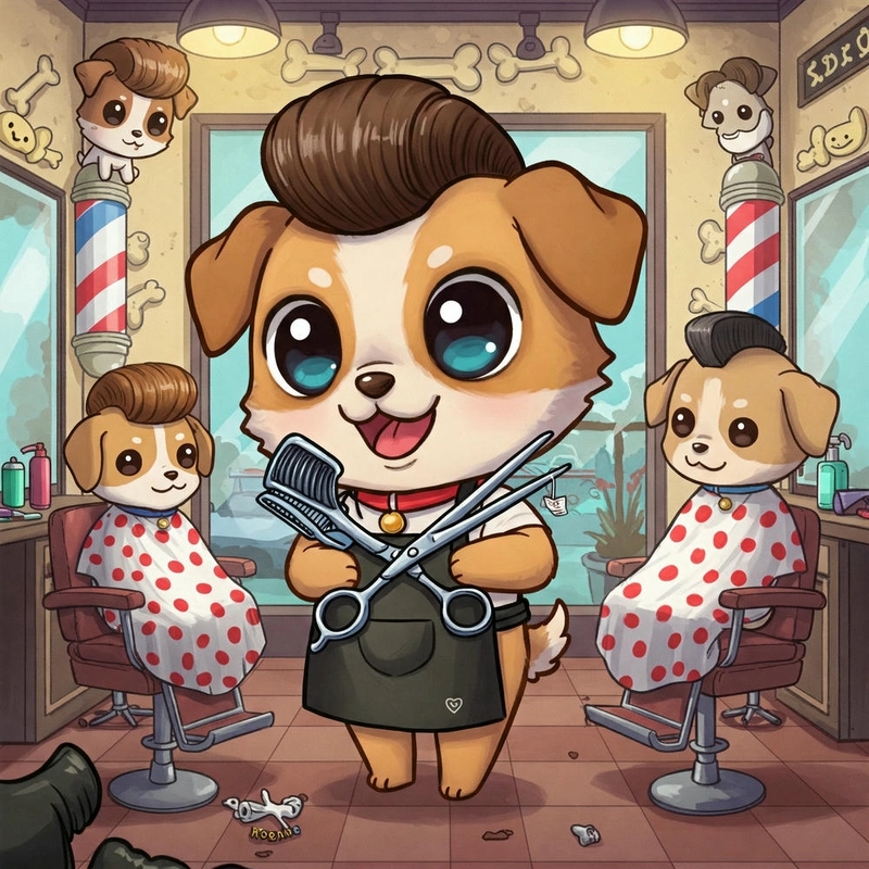 Hình vẽ con chó chibi nhỏ xinh