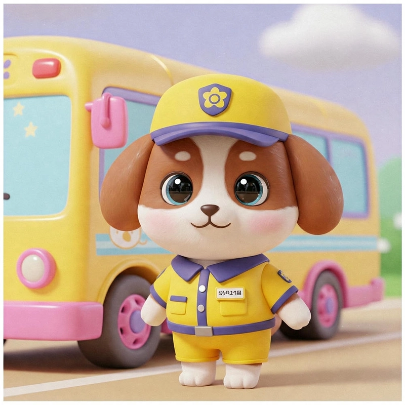 Chó con vẽ chibi