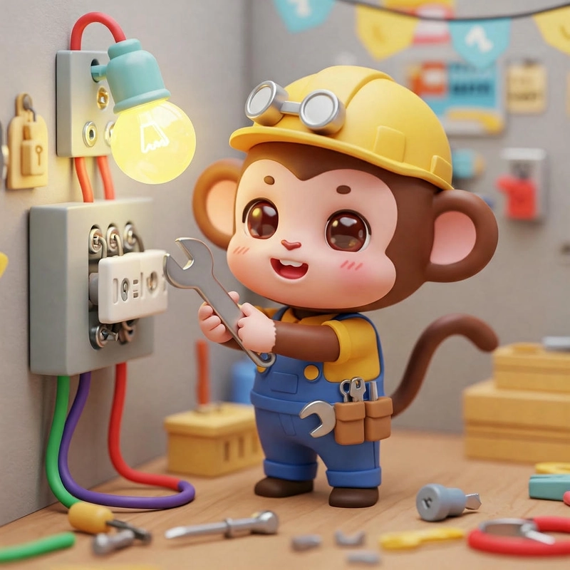 chibi con khỉ hoạt hình
