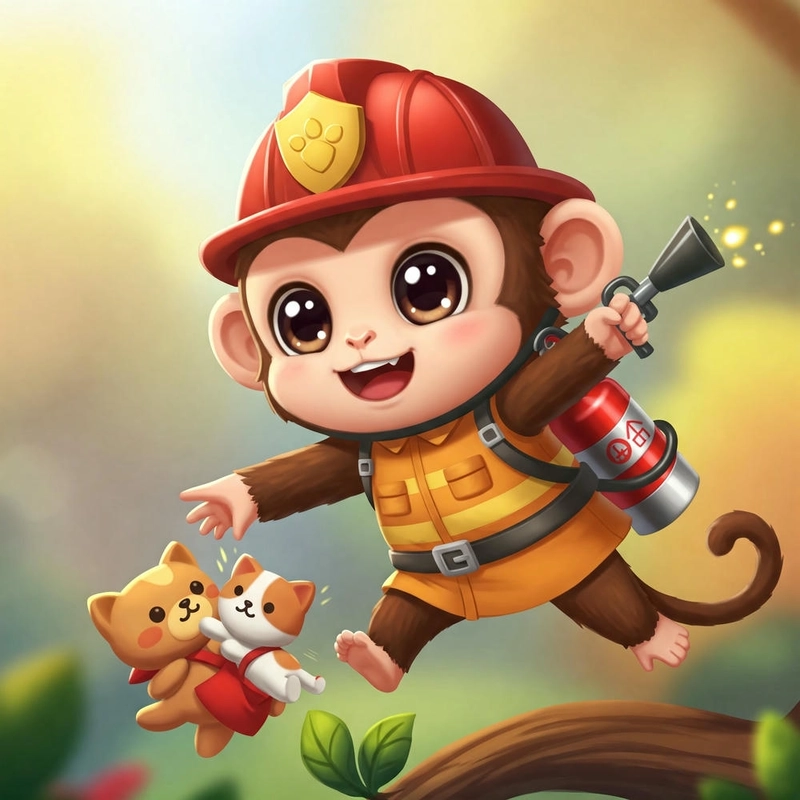 hình khỉ con chibi dễ thương