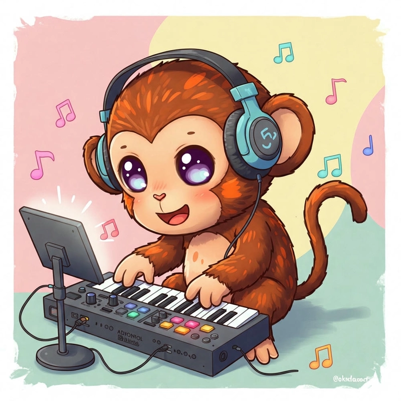 vẽ con khỉ chibi cute