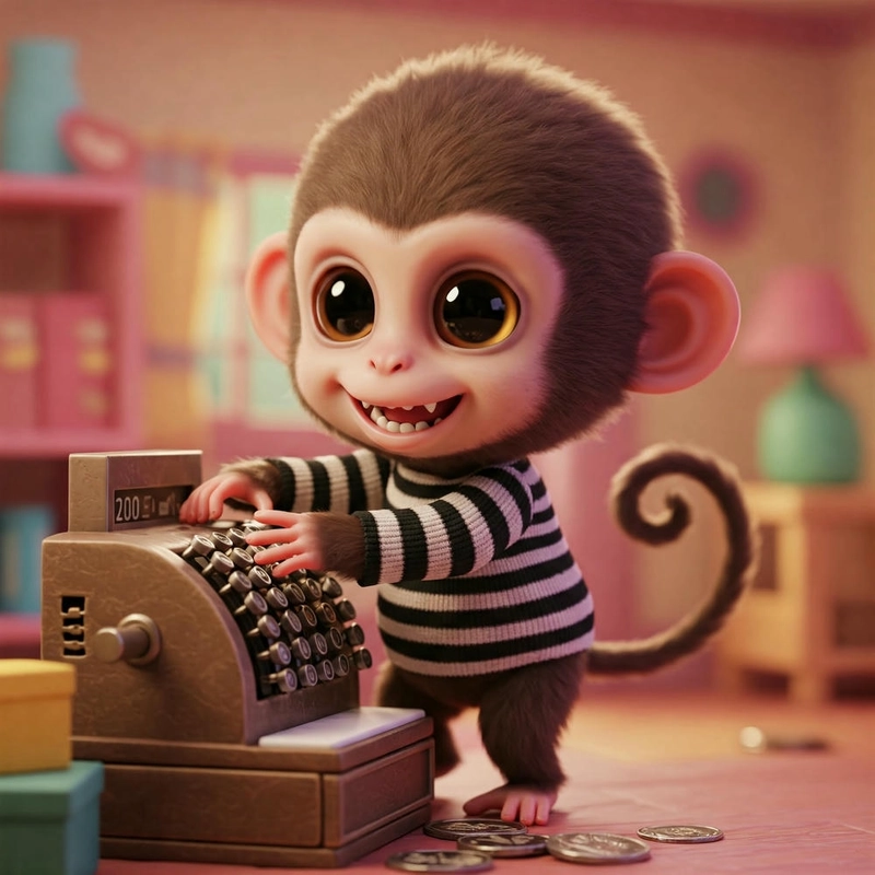 khỉ chibi hoạt hình đáng yêu