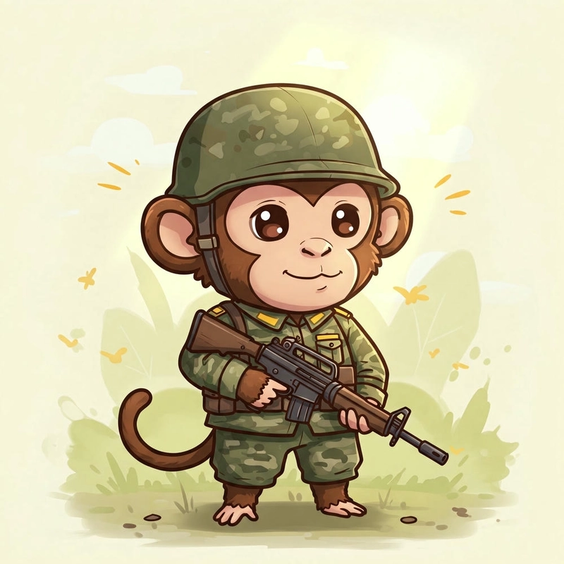hình minh họa con khỉ chibi