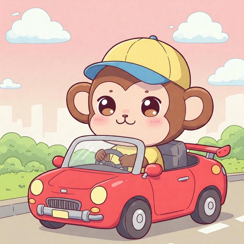 Hình con khỉ chibi sinh động