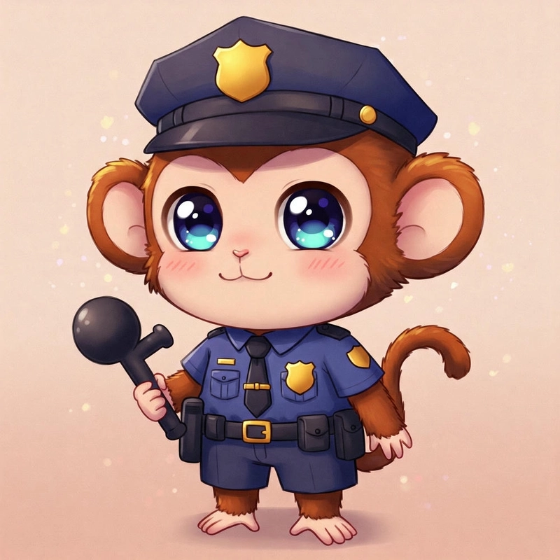 khỉ hoạt hình chibi cute