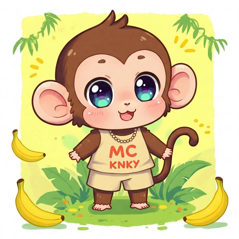 Con khỉ chibi cười tươi