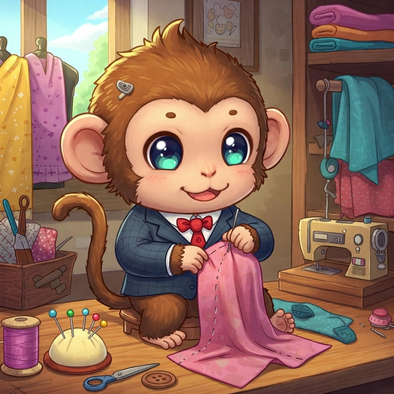hình chibi đáng yêu về con khỉ