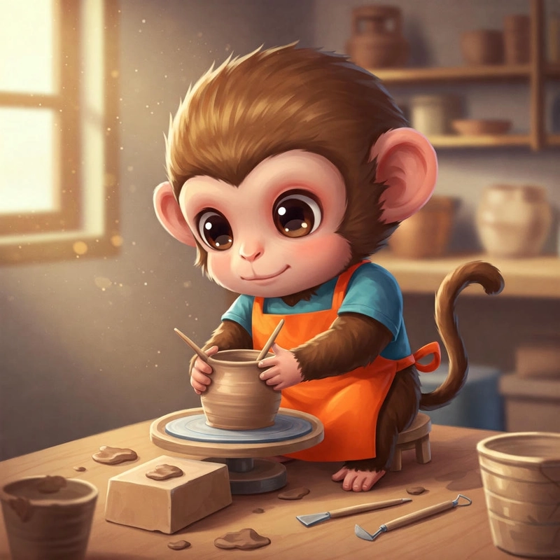 ảnh chibi con khỉ dễ thương