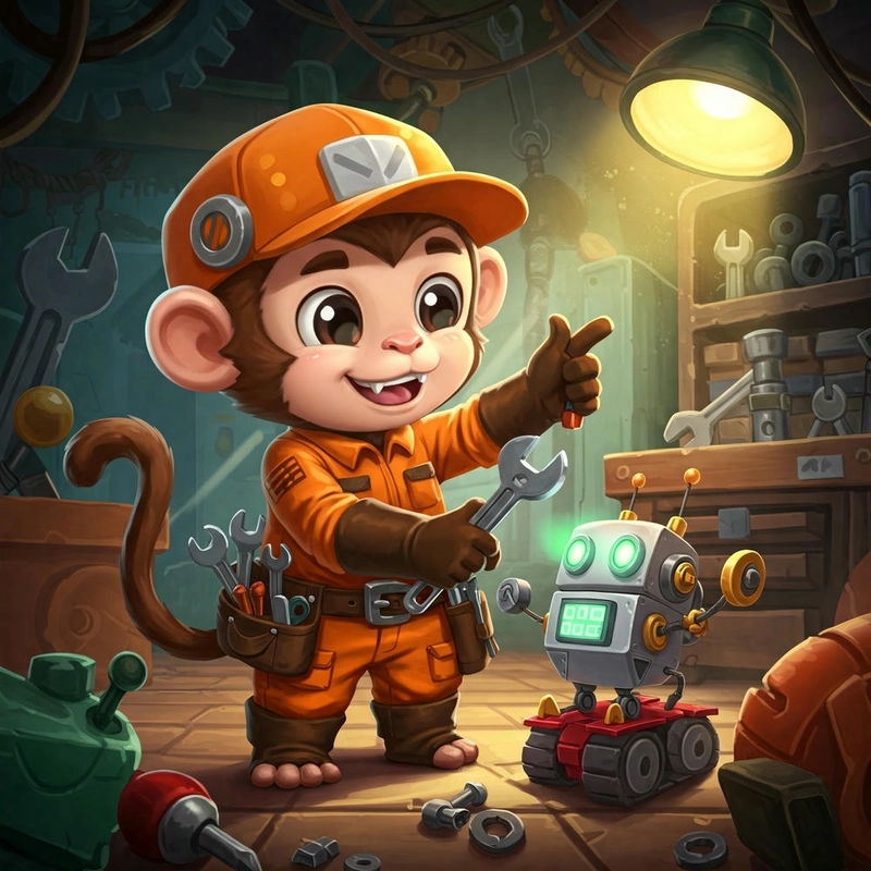 khỉ nhỏ xinh phong cách chibi