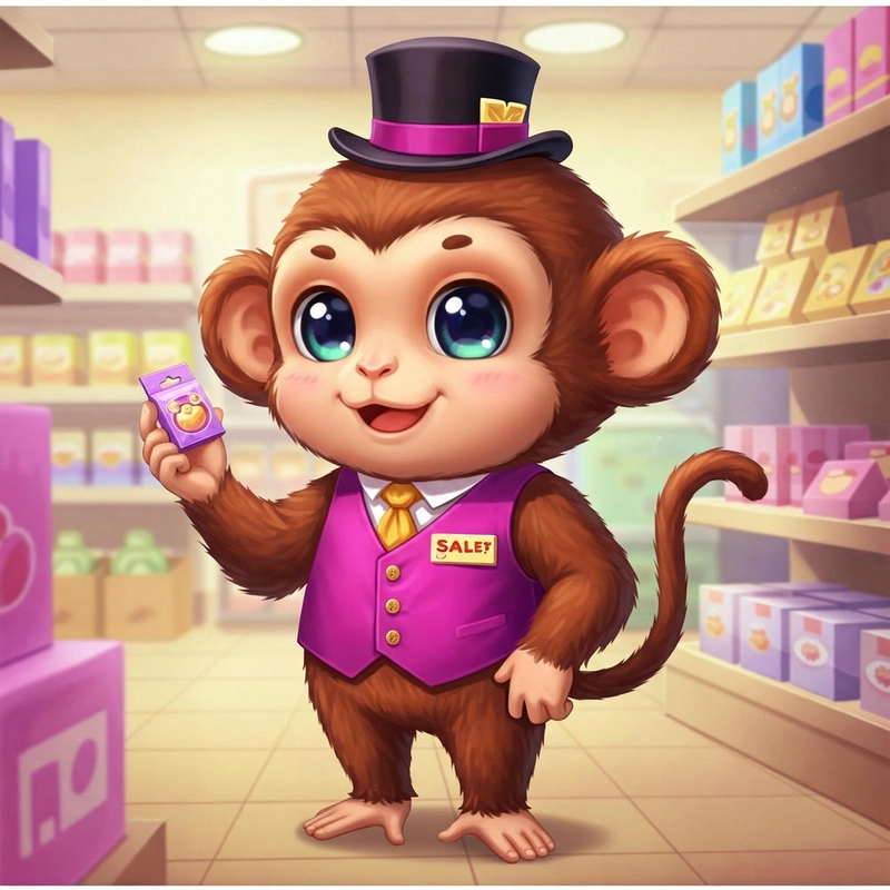 tranh khỉ phong cách chibi