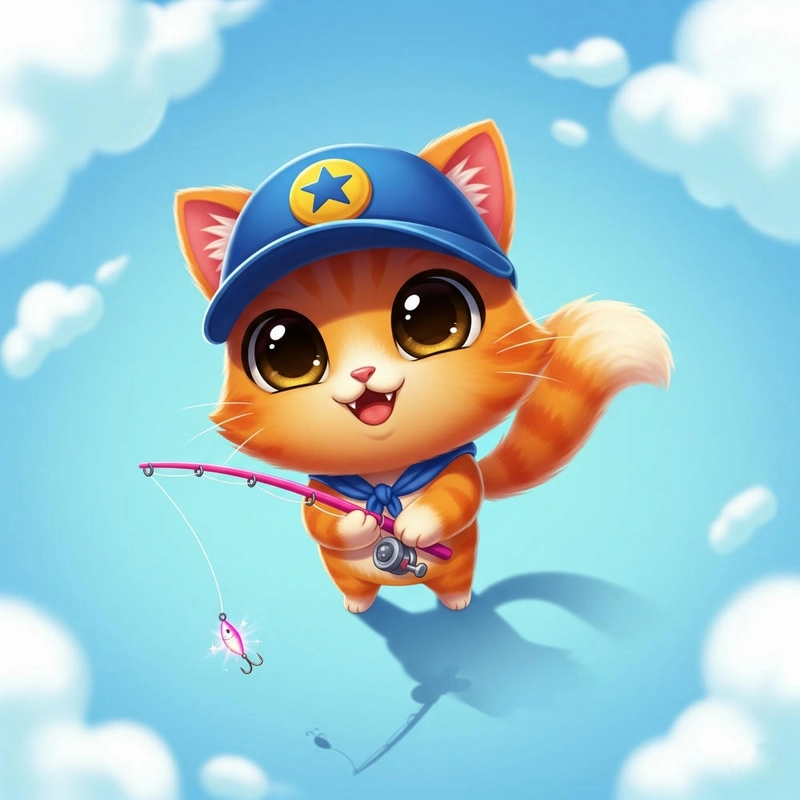 hình nền 12 con giáp chibi con mèo